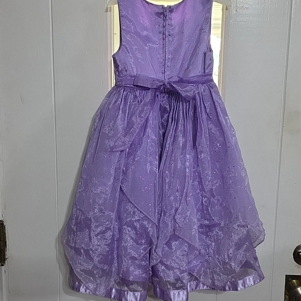 Disney Sophia The First Girl's Purple Party Dress Sparkly Lined Zips 6/6X *READ*